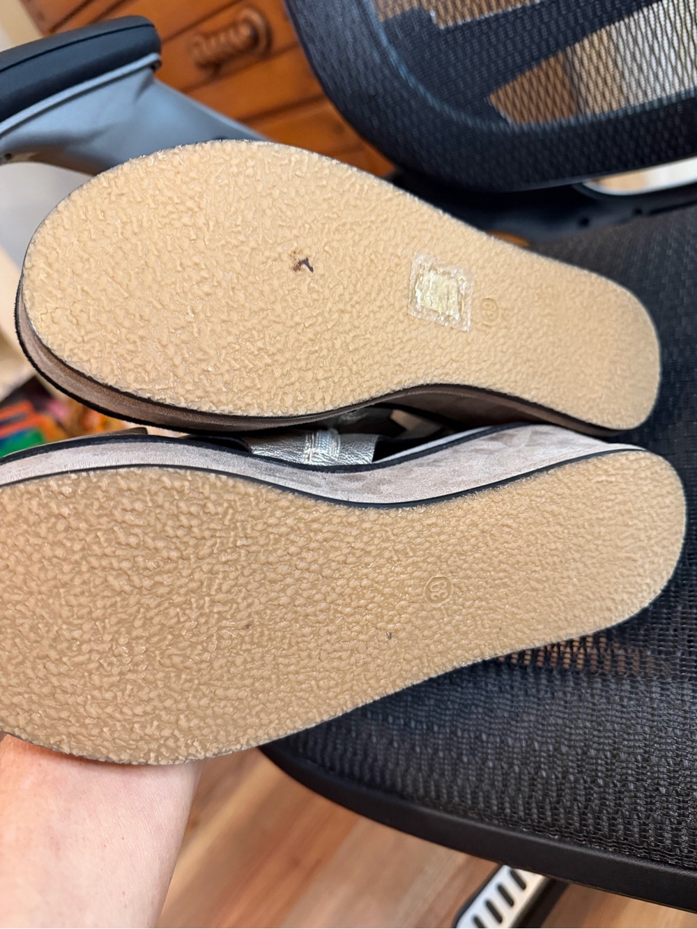 Metallic Soft Gold Platform Slingback Sandals - Picture 6 of 11